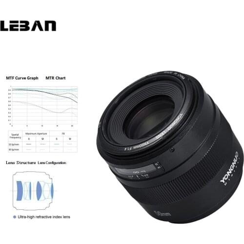 YONGNUO YN50mm Lens F1.4 Standard Prime Lens Large Aperture Auto Focus Lens for Canon EOS 70D 5D2 5D3 600D DSLR Camera