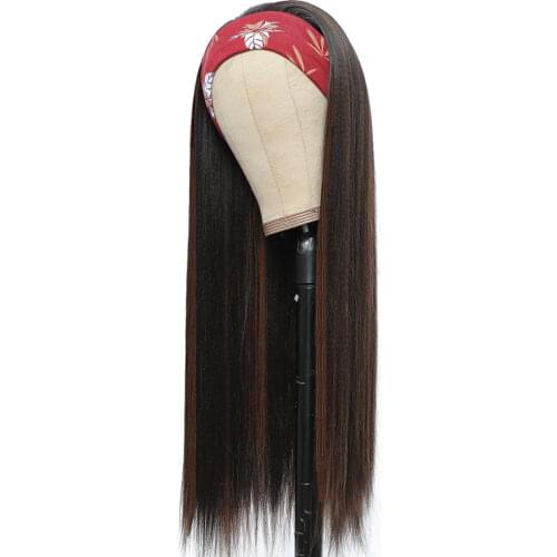 Ombre Headband Wigs Hightlight Color 20-30inch Long Straight Wigs Synthetic Hair Natural Looking for Black Women
