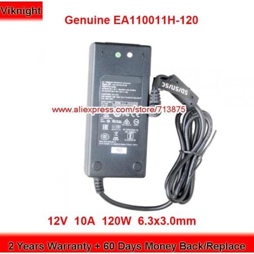 Genuine EA110011H-120 12V 10A 120W AC Adapter for EDAC EA110011H120 wtih Plug Size 6.3x3.0mm Power Supply