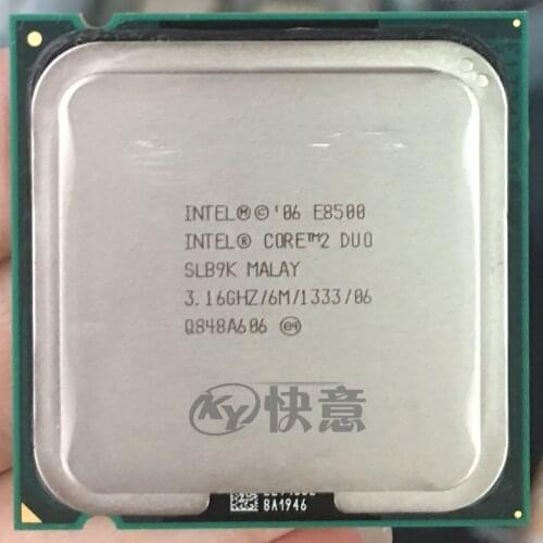 Intel Core 2 Duo Processor E8500 (6M Cache, 3.16 GHz, 1333 MHz FSB)SLB9K EO LGA775 Desktop CPU Intel central processing unit