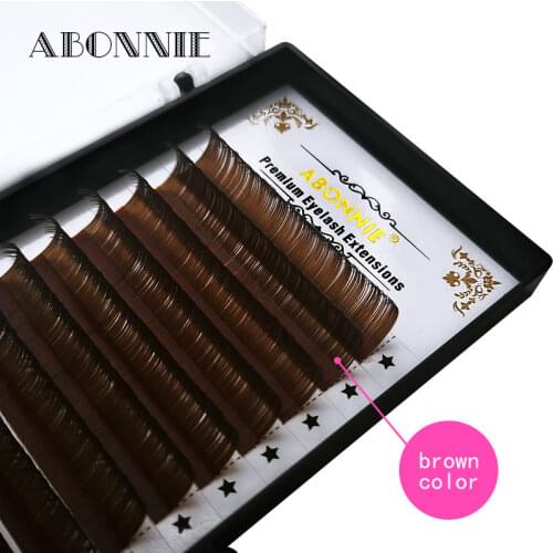 Abonnie 0.07 0.10mm Siberian Mink Brown Individual Eyelash Mix Mega Lashes Volume Eyelash Extension