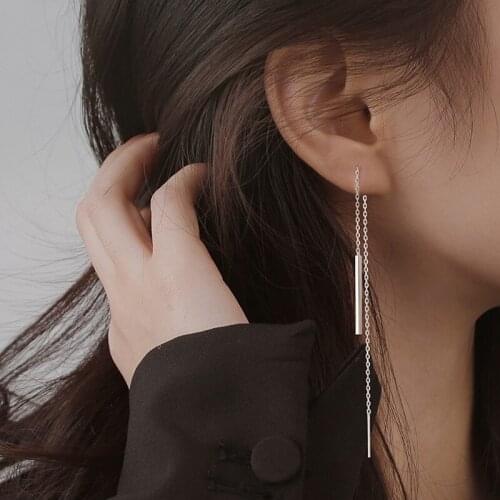 Line Drop Earrings For Women New Trendy Korean Fashion Hot Sale Simple Geometric Sweet Cute Student Lady Jewelry Gifts BOYULIGE
