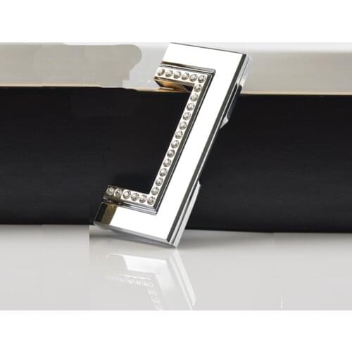 Zinc Alloy Punch Free Hidden Furniture Pull Handle for Wardrobe and Tatami Drawer