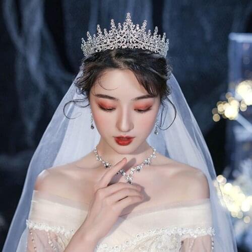 Bling Rhinestone Tiaras and Crowns Bride Wedding Hair Jewelry Crystal Headbands Hairbands for Women Girls Hair Accessories