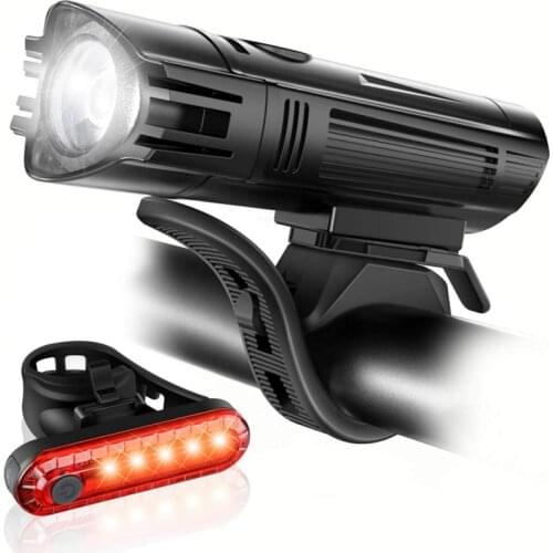 Bicycle Front Light Set USB Rechargeable Rear LED Headlight Bike Lamp Cycling FlashLight Safety Warning Taillight