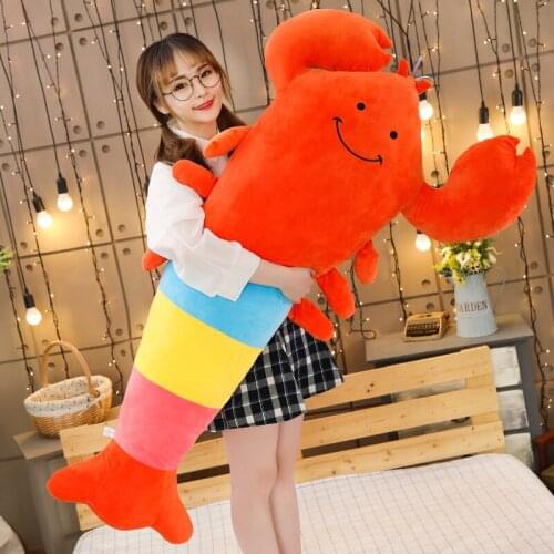 1PC 45/75/100cm Cute Simulation Lobster Plush Toy Doll Stuffed Sea Animal Lobster Pillow Creative Soft Kid Toys