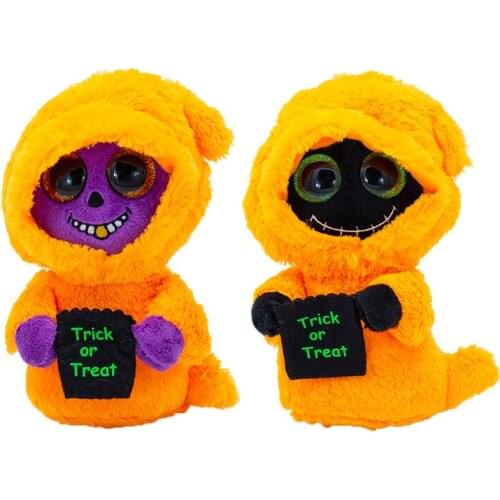 15CM Ty Beanie Boos Big Eyes Stuffed Pea Animal Purple Orange Ghost Cute Plush Doll Toy Child Best Halloween Christmas Gift