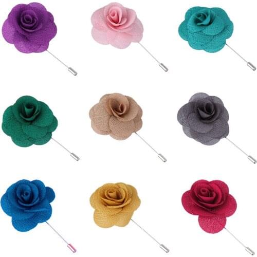 5Pcs/Lot Handmade Fashion Wedding Buttonhole Corsage Party Prom Best Man Groom Boutonniere Man Suit Pin Brooch Flower