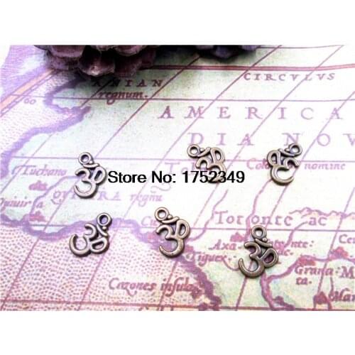 60pcs/lot OM charms 10.5 x 16mm antique bronze tone ohm Pendant Necklace Yoga Zen