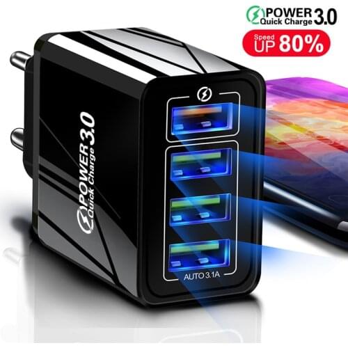 Lovebay 48W Quick Charger 3.0 USB Charger For iphone Samsung Tablet EU US Plug Wall Mobile Phone Charger Adapter Fast Charging