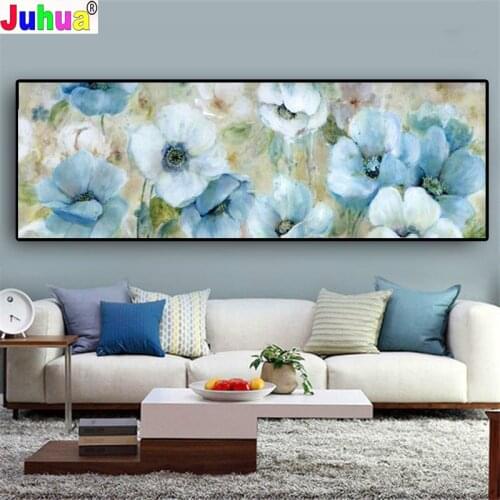 Top Sale large size diy Diamond Painting Cross Stitch"Blue White Flower" 5d Embroidery Mosaic Diamant Picture Decoration home