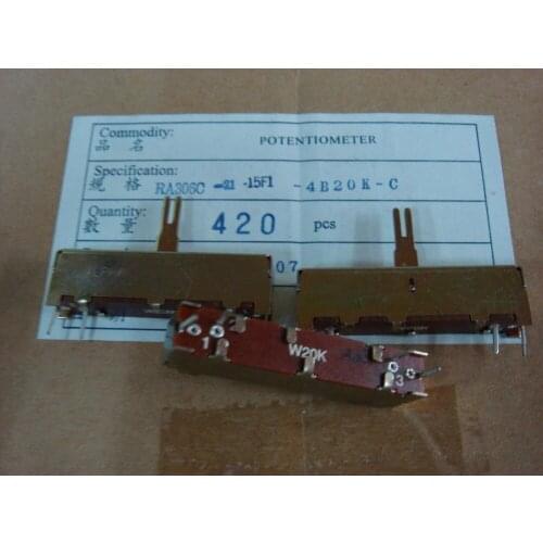 [BELLA]Taiwan ALPHA 4.5 cm fader Single Potentiometer with midpoint W20K-15/CC--10PCS/LOT