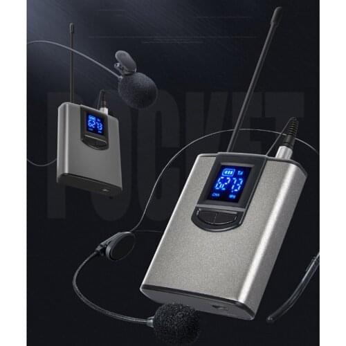 Wireless Headset Microphone/Lavalier Lapel Mic with Bodypack Transmitter