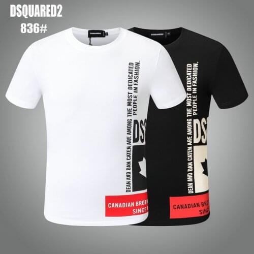 DSQUARED2 Mens Womens Printed LettersRound Neck Short Sleeve Street Hip Hop Pure Cotton D2 Tee DSQ2 T-Shirt 830