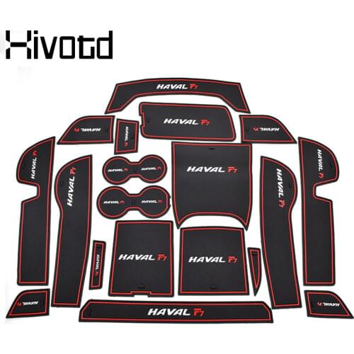 Hivotd For Haval F7 F7X 2019 2020 Interior Non-Slip Mat Door Groove Pad rubber gate slot cup cushion decoration Car Accessories