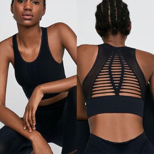 INFILAR Seamless Yoga Bras Women Top Shirts Female Sleeveless Navel Tops Quick Dry Workout Fitness Sport Bra Gym Women Clothing