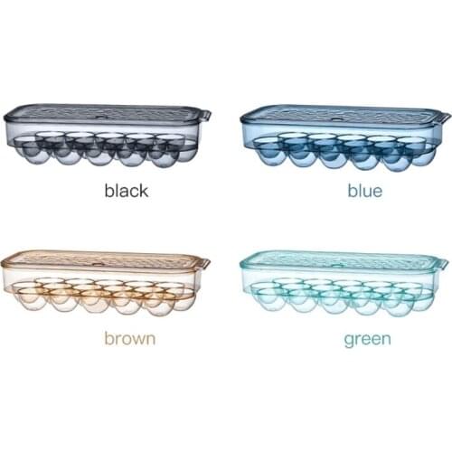 16-Grid Refrigerator Egg Storage Holder Box with Lid Kitchen Freshness Separated Fridge Egg Holder Food Savers Tray
