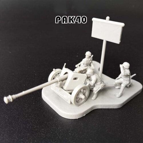 Mini 2020 Hot Assembly 4D 1:72 White PAk40 Antitank Soldier +Artillery Army Model Toys for Children Military Puzzle A316