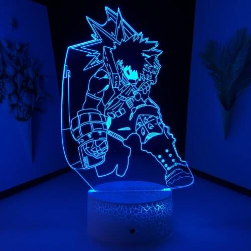 My Hero Academia Katsuki Bakugo Lamp for Birthday Gift Bedroom Decoration Manga Bakugo Night Light 3D LED Lamp Anime Dropship