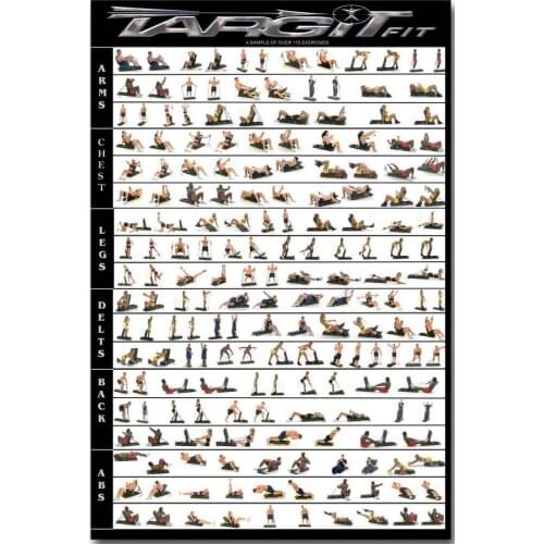 Home Workout Set Bodybuilding Art Film Print Silk Poster Home Wall Decor 24x36inch