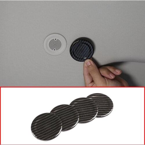 4pcs ABS Carbon Fiber Car Roof Microphone Cover Trim Sticker For Land Rover Defender 110 130 2020-2021 Auto Interior Accessories