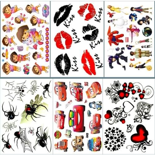Nu-TATY Heart spider tears Temporary Tattoo Body Art Flash Tattoo Stickers 17*10cm Waterproof Fake Tatoo Car Styling Sticker
