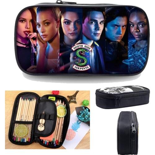 Riverdale Pencil Case Makeup Box for School Bags for Teenage Girls South Side Serpents Pencil Bag Zipper Stationery Supplies