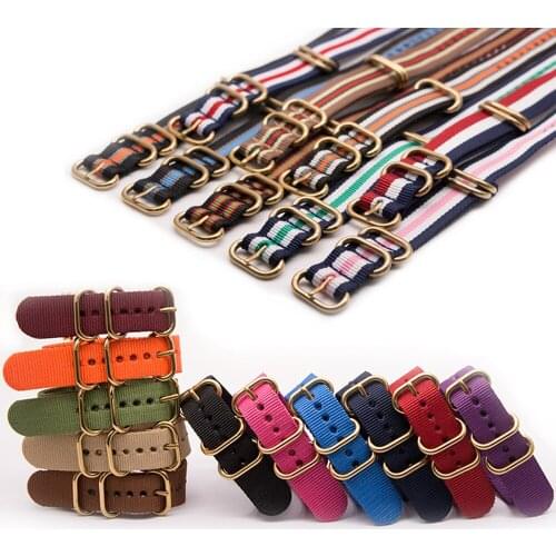 Colorful Stripe Nylon Watch Band 18MM 20MM 22MM 24MM One-Piece Quick Release Stainless Steel Buckle for Men Women Watch Strap