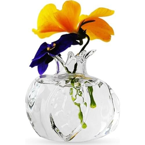 S/L Pomegranate Shape Tabletop Glass Planter Flower Vase Decorative Glass Bottle M68E