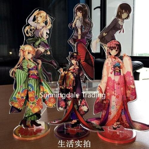 Saenai Kanojo No Sodatekata Blessing Flowers Acrylic Stand Model Doll Eriri Spencer Sawamura Megumi Kato Figure Toy 21CM