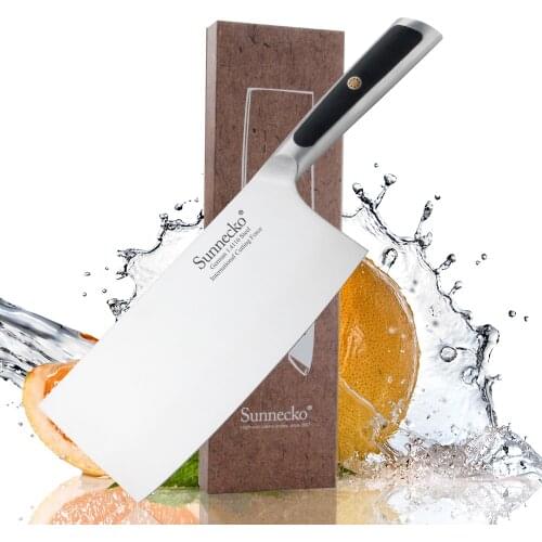 Sunnecko 7" Cleaver Knife Chef Cooking Tool German 1.4116 Stainless Steel Blade Kitchen Knives Exquisite G10 Handle