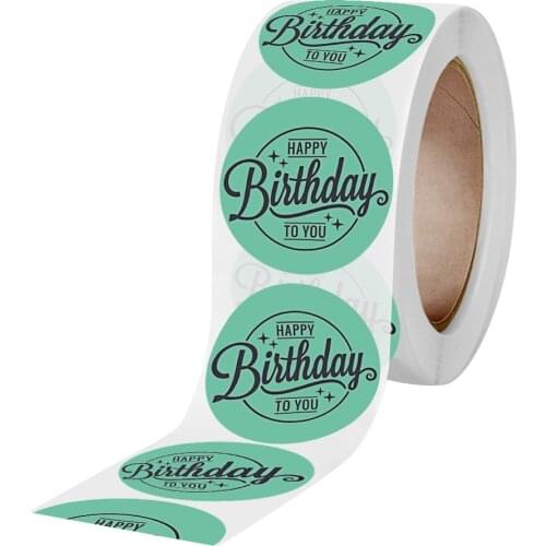 50-500pcs Multi style design Happy Birthday Round DIY Paper Label Kid Stationery Stickers For Envelope Gifts Sealing Sticker