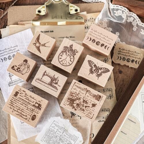Vintage Old Object Series Daily life Planner Rubber Wooden Stamp for DIY Scrapbooking Cards Decoration Embossing Craft