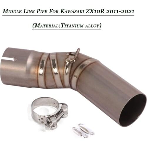 For Kawasaki zx10r 2011-2021Middle Link Pipe Escape 51mm Exhaust Muffler Pipe Silp on Motorcycle Titanium Alloy Refit System