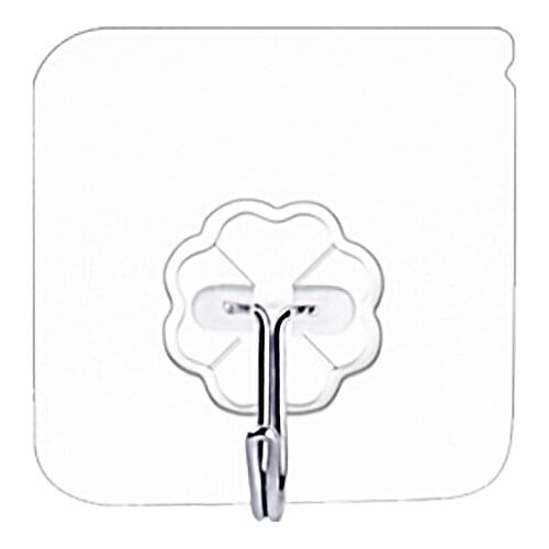 1-10pcs Hook Transparent Frosted Nano Pattern Traceless Hook Customized Bathroom Plastic Non Punching Strong Hook