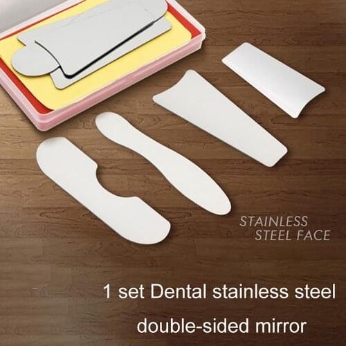 1set Dental Orthodontic Intraoral Photographic Reflector Mirror Double Sided Stainless Steel Dentistry Material Dentist Tools