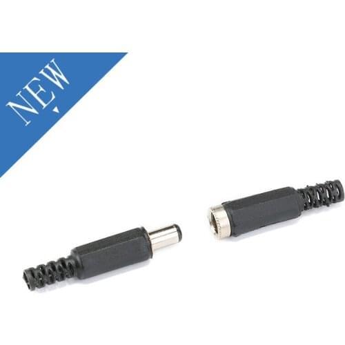 10pcs DC Power Plug Male / Female Jack Plugs Socket Kit DIY Adapter Connector 2.1mmx5.5mm