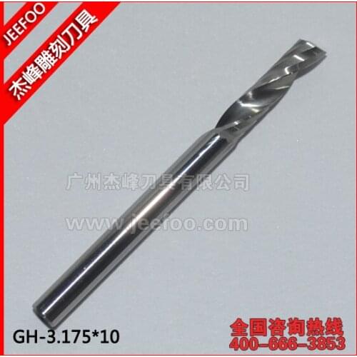 3.175*10mm Single Flute End Milling Cutters, Tungsten Steel Solid Carbide Router Bits Set for Smooth Cutting Wood