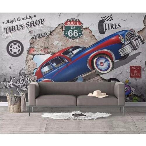 3d wallpaper custom photo Vintage racing brick wall background wall 3d wall murals wall papers home decor for living room
