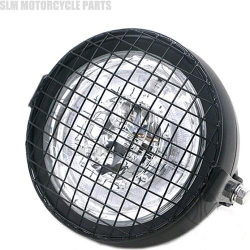 6.5"CNC Universal Motorcycle LED Headlights Finned Grill Lamp Front Headlights for Harley Suzuki Honda Cafe Racer Lights