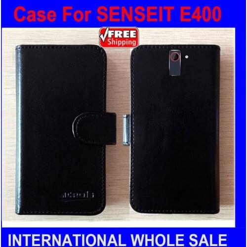 6 Colors Hot! 2016 SENSEIT E400 Case Phone, Factory Price High Quality Leather Exclusive Cover For SENSEIT E400 Case tracking