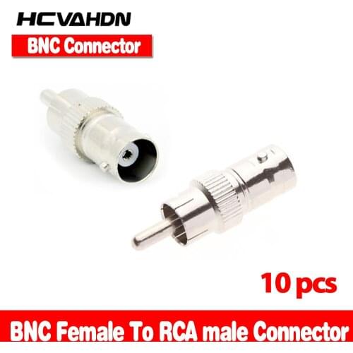 HCVAHDN 10Pcs/lot RCA Male To BNC Female Connector Adapter Coax BNC Adaptor Plug for CCTV Camera System