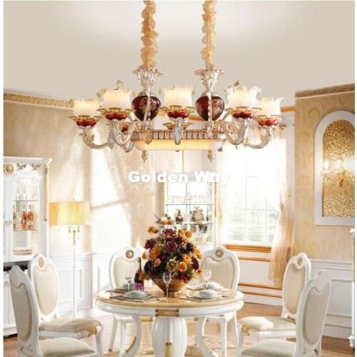 Free Shipping Luxury Living Room LED Chandeliers Bedroom Zinc Alloy Crystal Chandelier E14 Candle Restaurant Chandelier Lighting