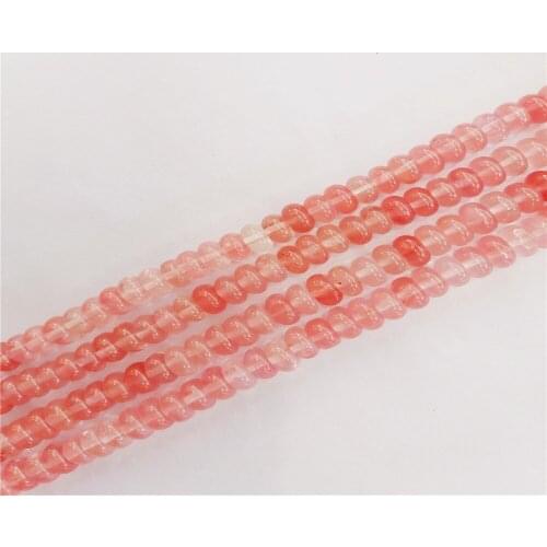 1 Strand 5x8mm Red Cherry Quartz Abacus Loose Beads DIY Fashion Jeawelry Making Accessories Unisex 15.5"