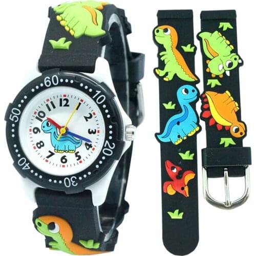Brand New High Quality Cute Dinosaur Cartoon children watch girls Rubber kids watches boys Silicone Quartz WristWatch