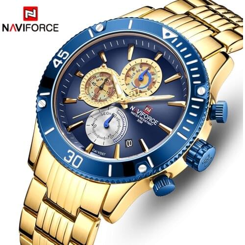 Men’s Watch Top Brand NAVIFORCE Luxury Business Quartz Wristwatch Men Stainless Steel Sport Watch Clock Male Relogio Masculino