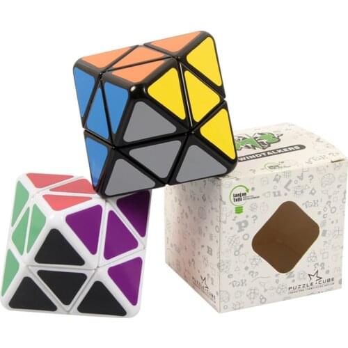 Lanlan Four-Axis Octahedron Black/White Cubo Magico Twist puzzle Gift Idea 4 Axis Octahedron Magic Cube