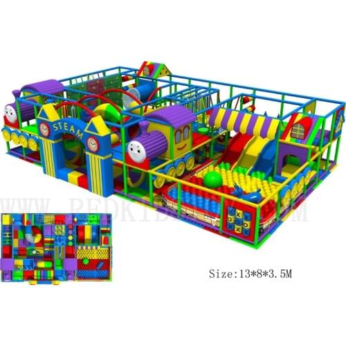 Designed for The Customer from USA Eco-friendly Children Indoor Play Center With Triple Slide, S Tube Slide&Climbing HZ-8612A