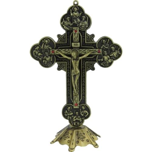 Hankroi Standing Crucifix Metal 8 inches Cross