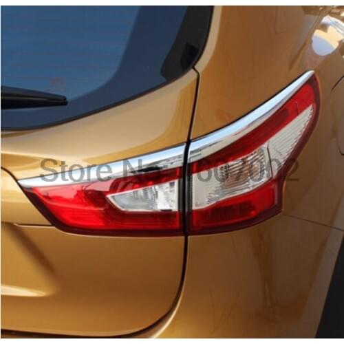 For NISSAN QASHQAI J11 2014 2015 2016 Chrome Rear Tail Light Lamp Eyebrow Trim Cover Garnish Moulding Eyelid Accessories trim